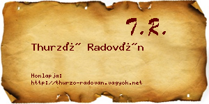 Thurzó Radován névjegykártya